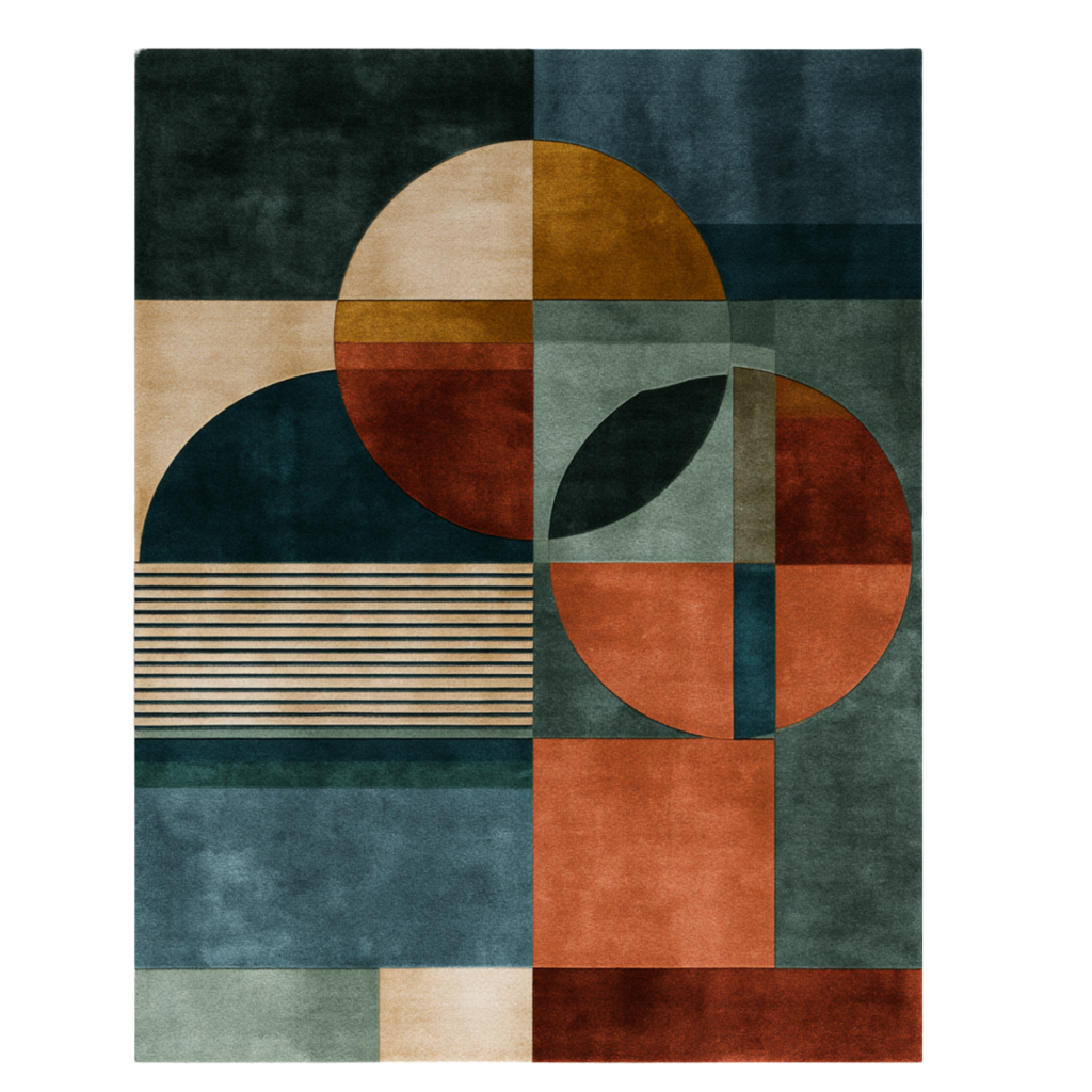 Orbit Mosaic Hand Tufted Wool and Bamboo Silk Rug