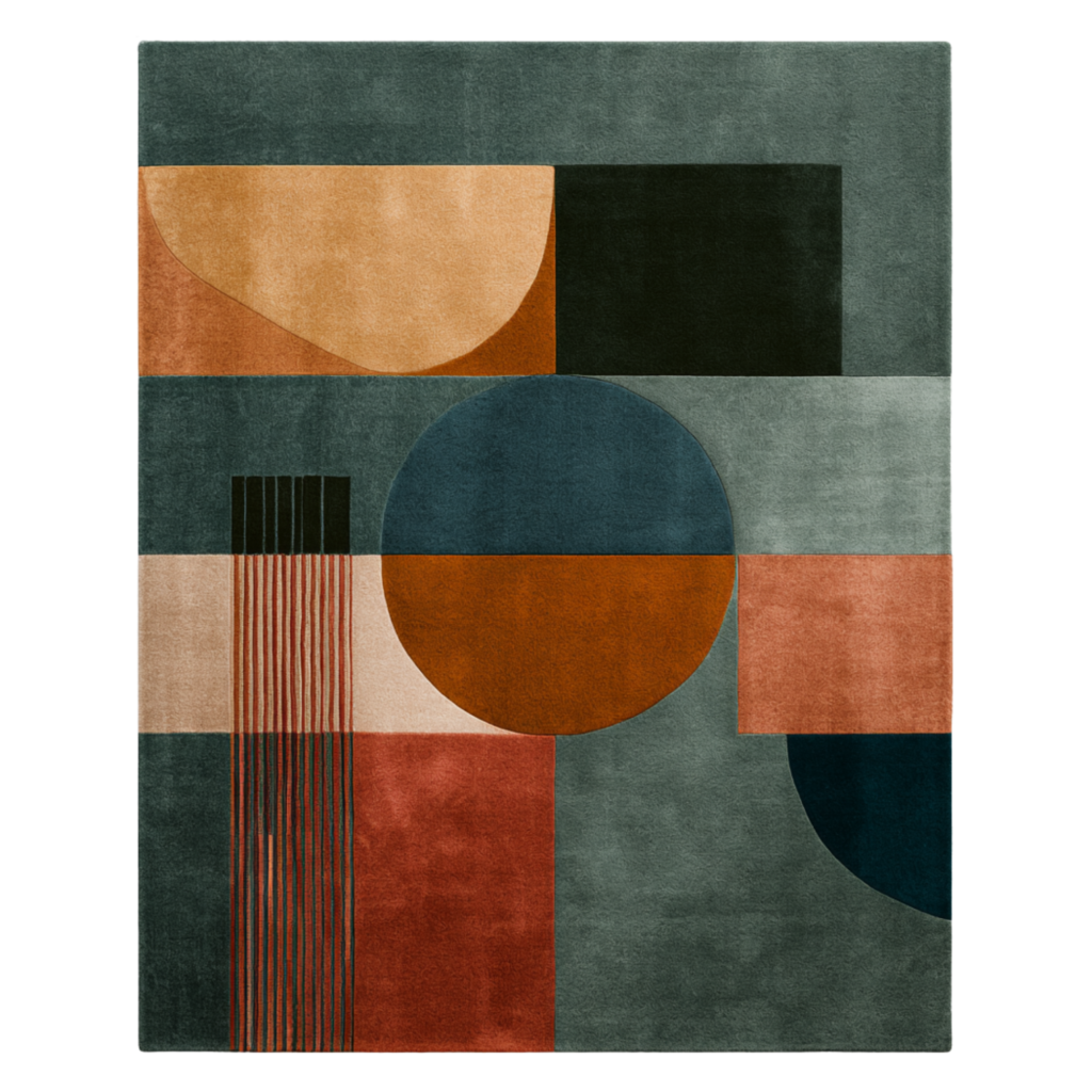 Horizon Blocks Hand Tufted Wool and Bamboo Silk Rug