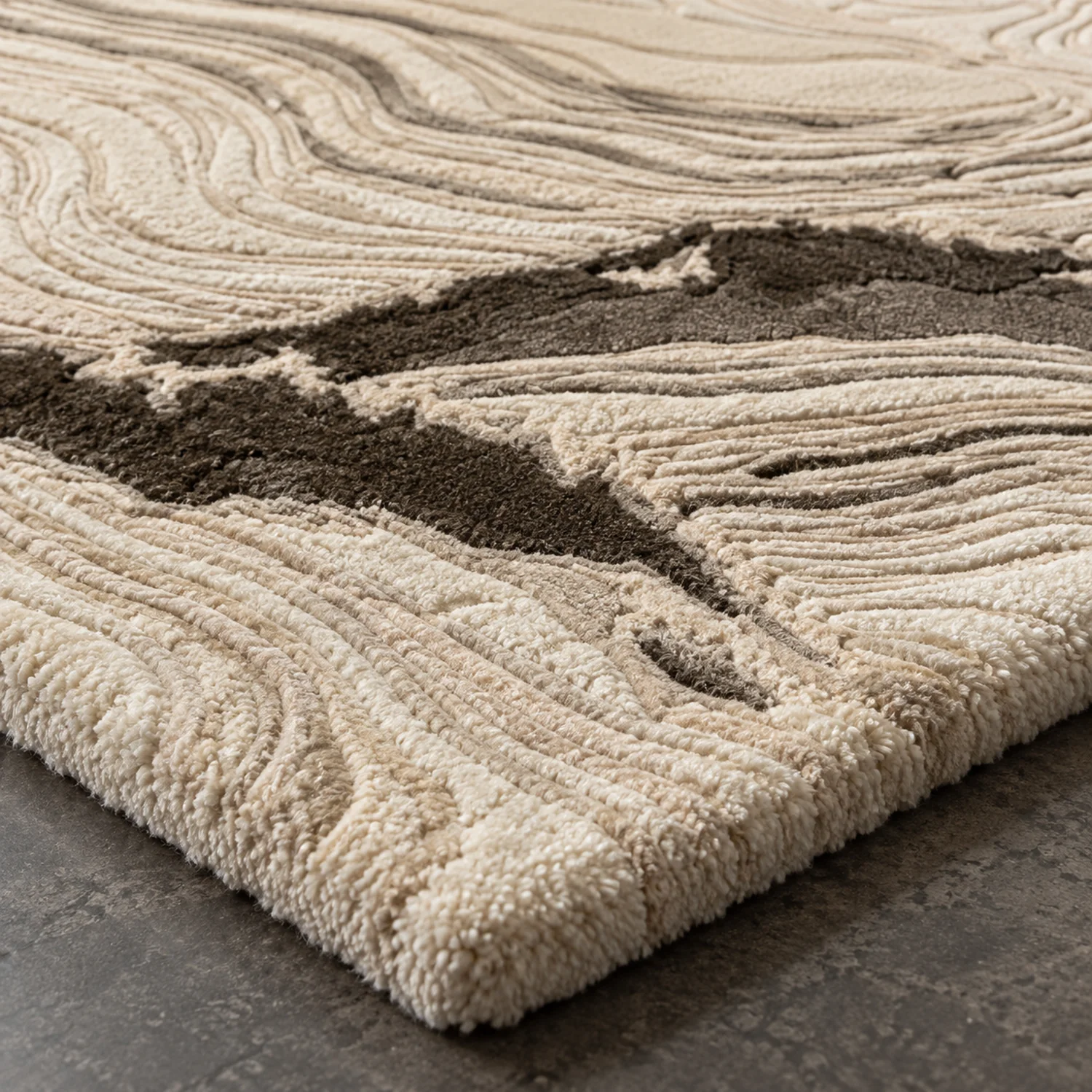 Alpine Strata Hand Tufted Wool and Bamboo Silk Rug - Image 2