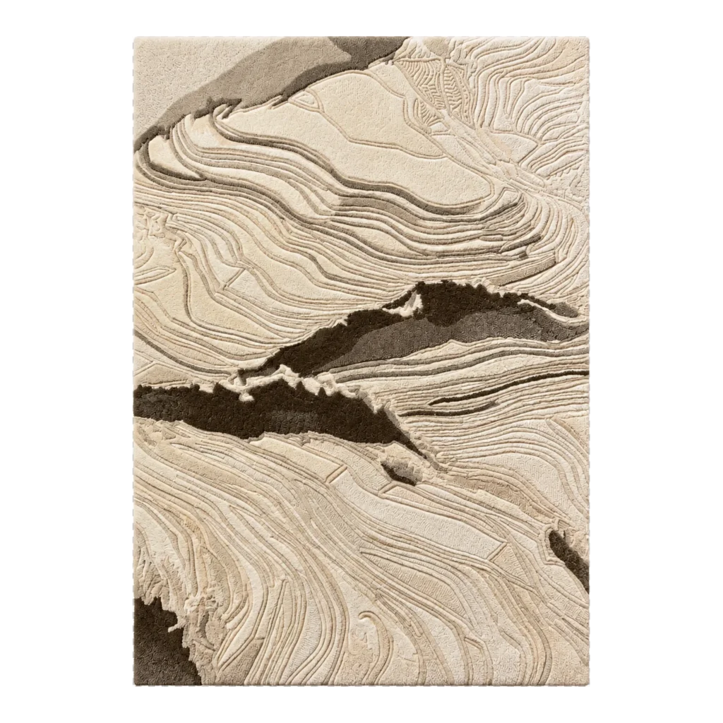 Alpine Strata Hand Tufted Wool and Bamboo Silk Rug