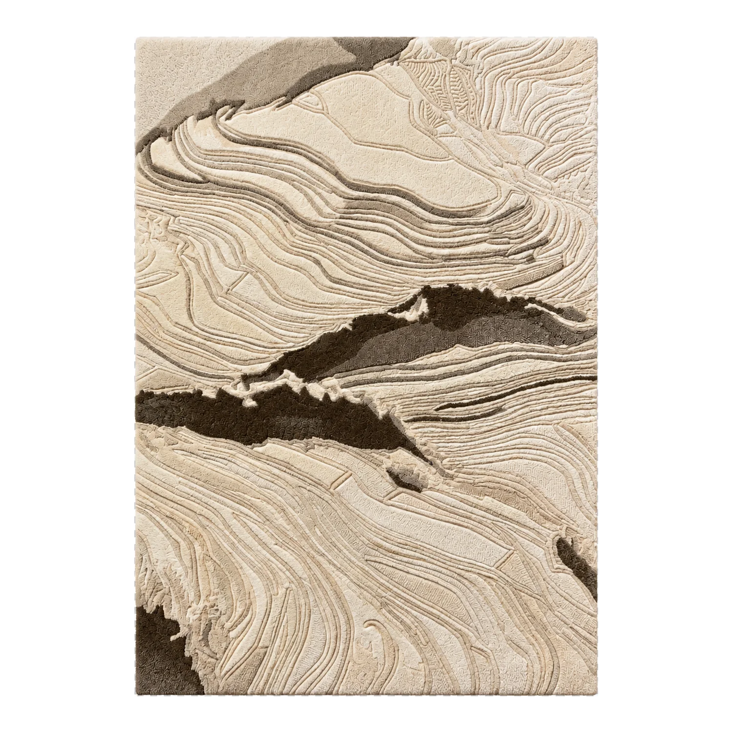 Alpine Strata Hand Tufted Wool and Bamboo Silk Rug