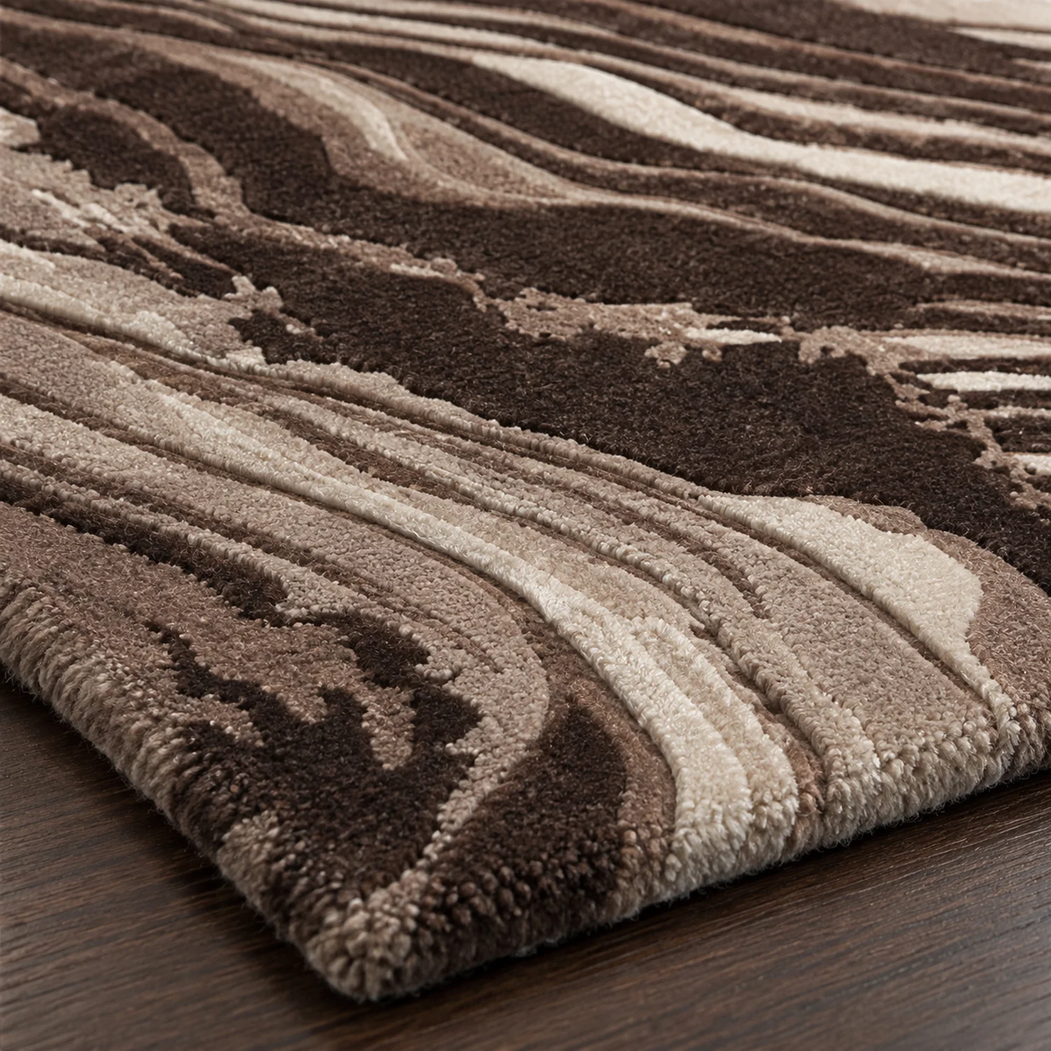 Alpine Strata Hand Tufted Wool and Bamboo Silk Rug - Image 2