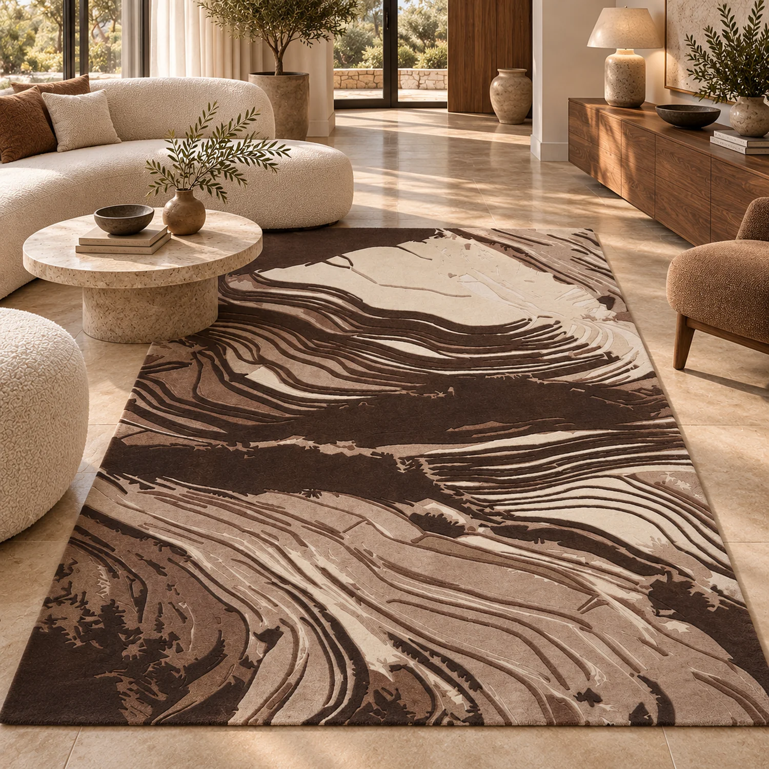 Alpine Strata Hand Tufted Wool and Bamboo Silk Rug - Image 3