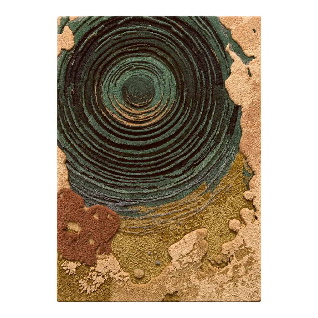 Ancient Growth Rings Hand Tufted Wool and Bamboo Silk Rug