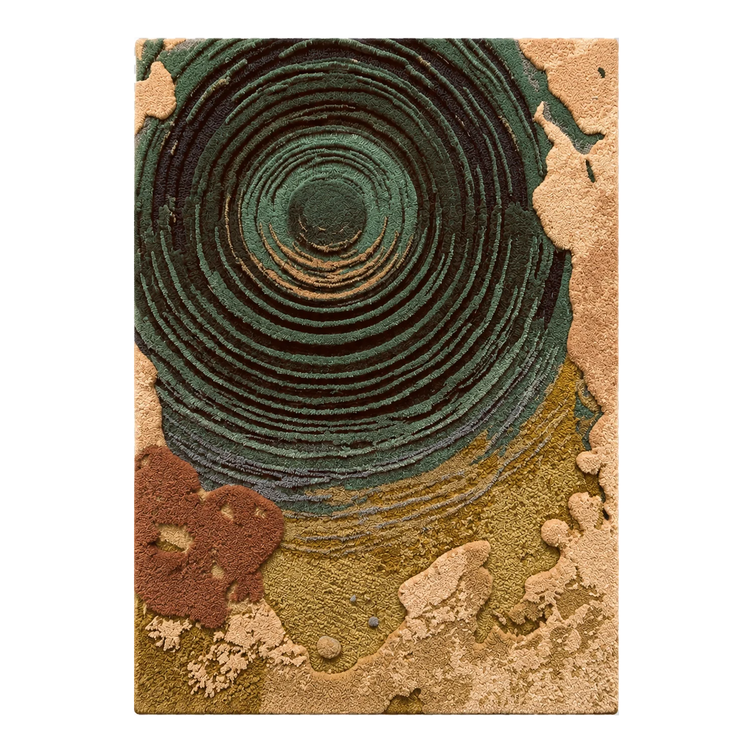 Ancient Growth Rings Hand Tufted Wool and Bamboo Silk Rug