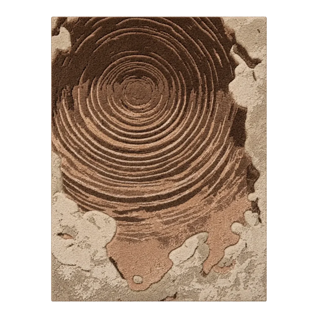 Ancient Growth Rings Hand Tufted Wool and Bamboo Silk Rug