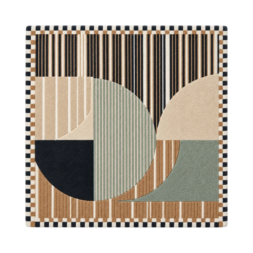Arc Assembly Hand Tufted Wool and Bamboo Silk Rug