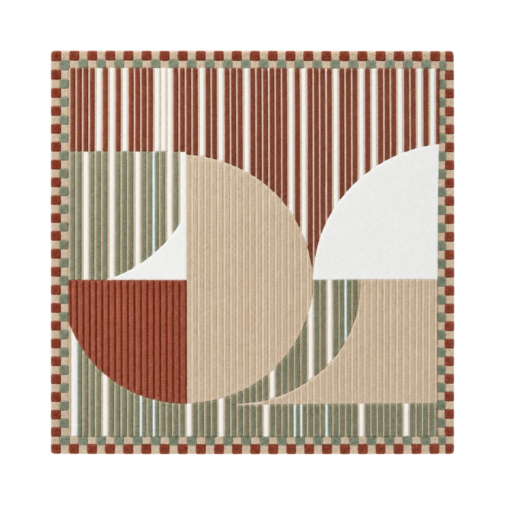 Arc Assembly Hand Tufted Wool and Bamboo Silk Rug