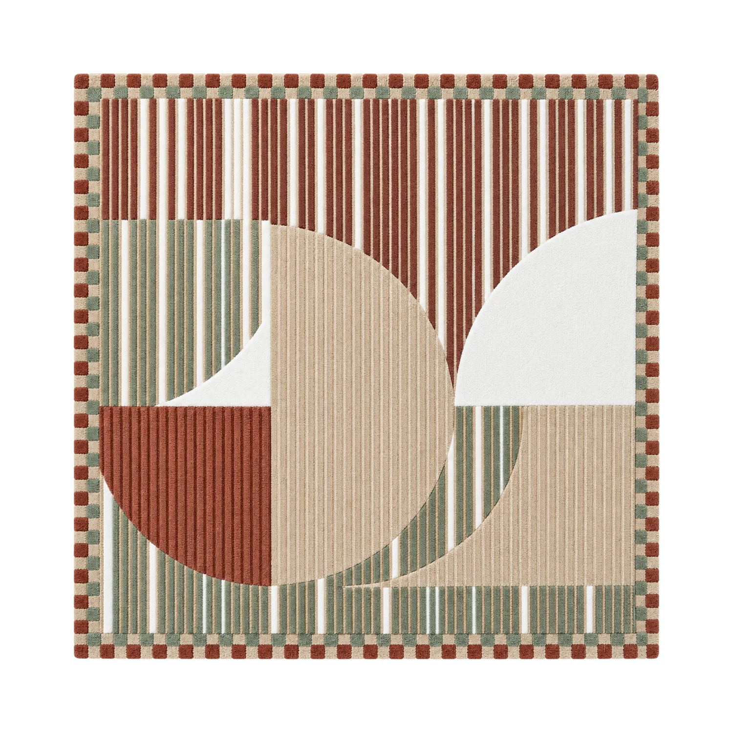 Arc Assembly Hand Tufted Wool and Bamboo Silk Rug