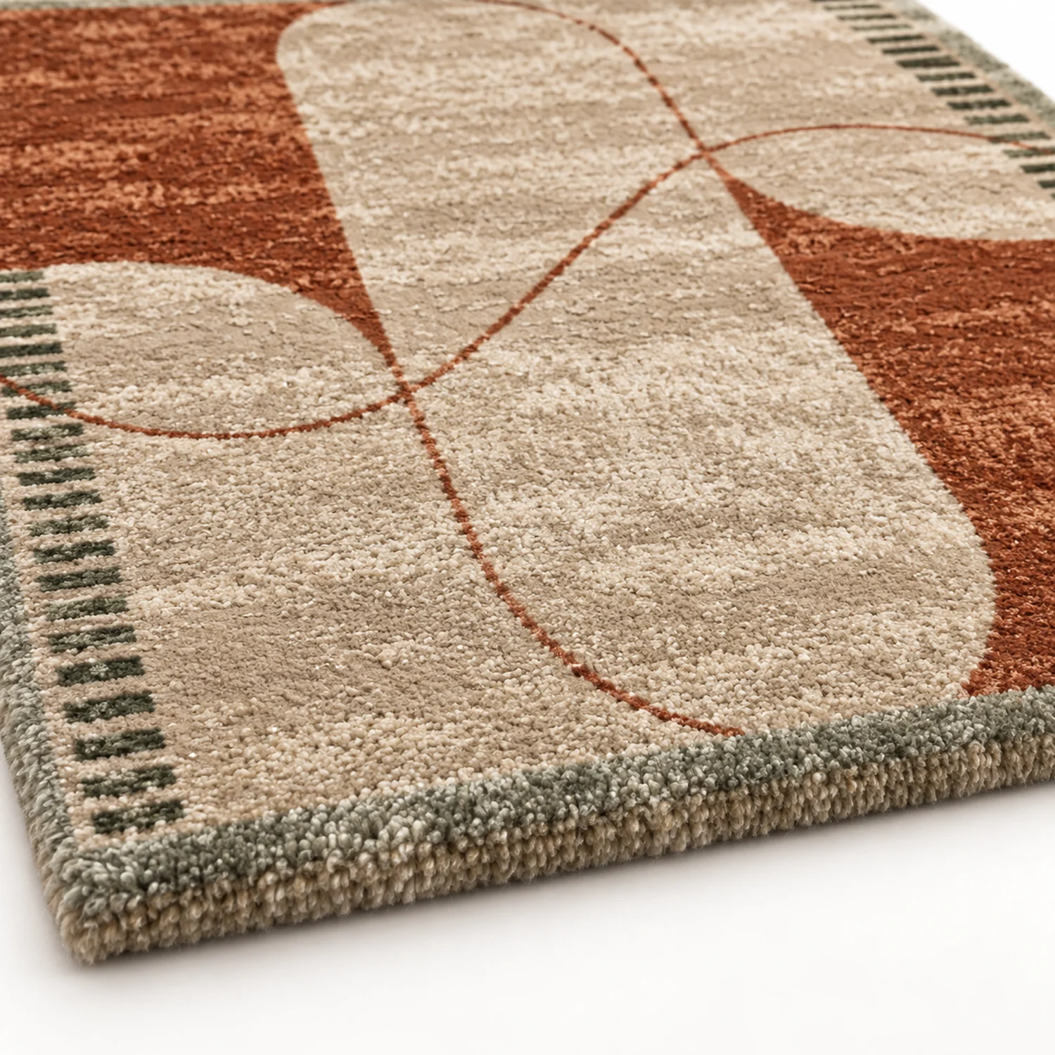 Arch Dialogue Hand Tufted Wool and Bamboo Silk Rug - Image 2