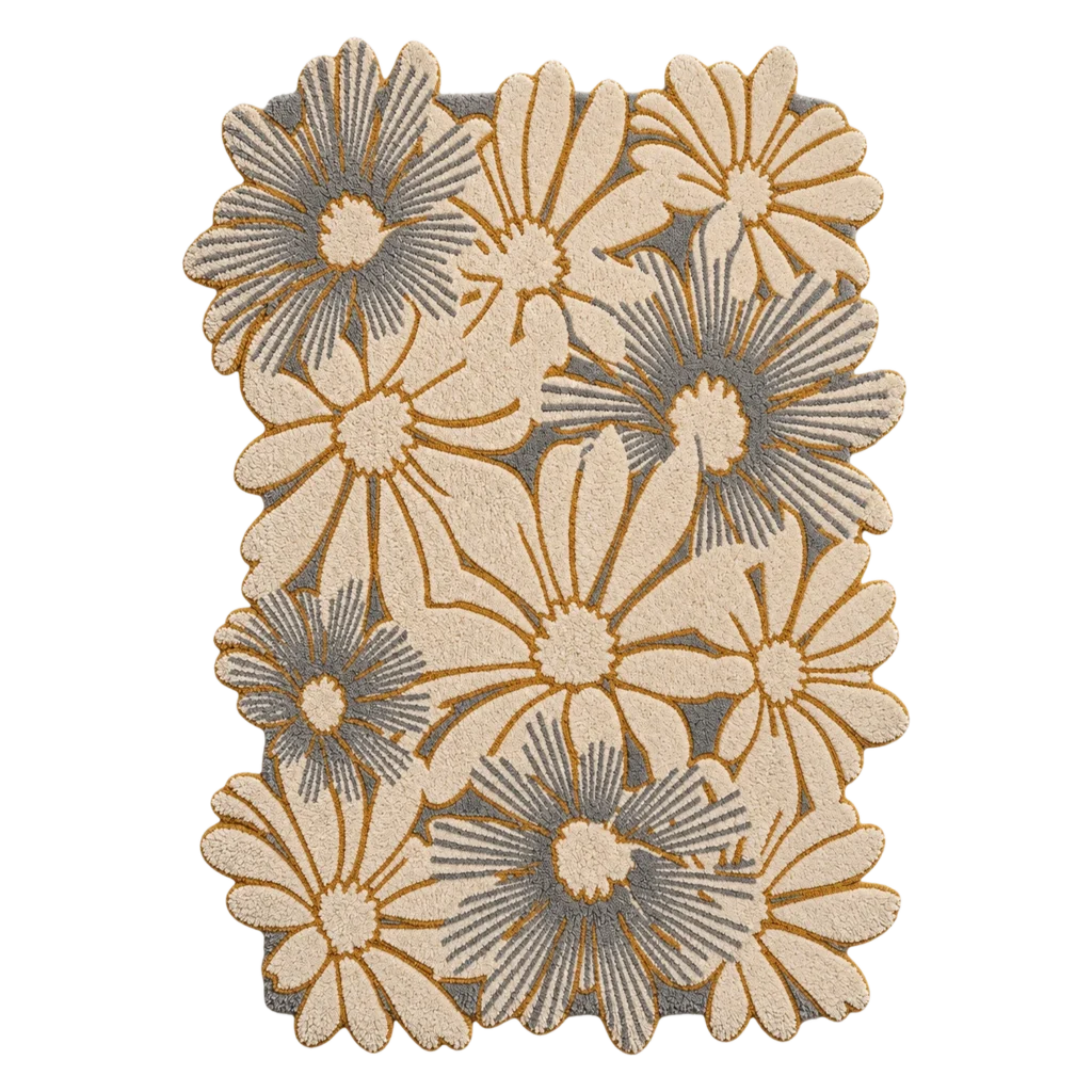 Bloom Relief Hand Tufted Wool and Bamboo Silk Rug