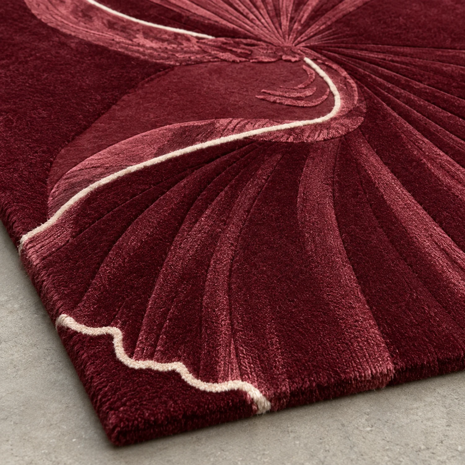 Botanical Fold Hand Tufted Wool and Bamboo Silk Rug - Image 2