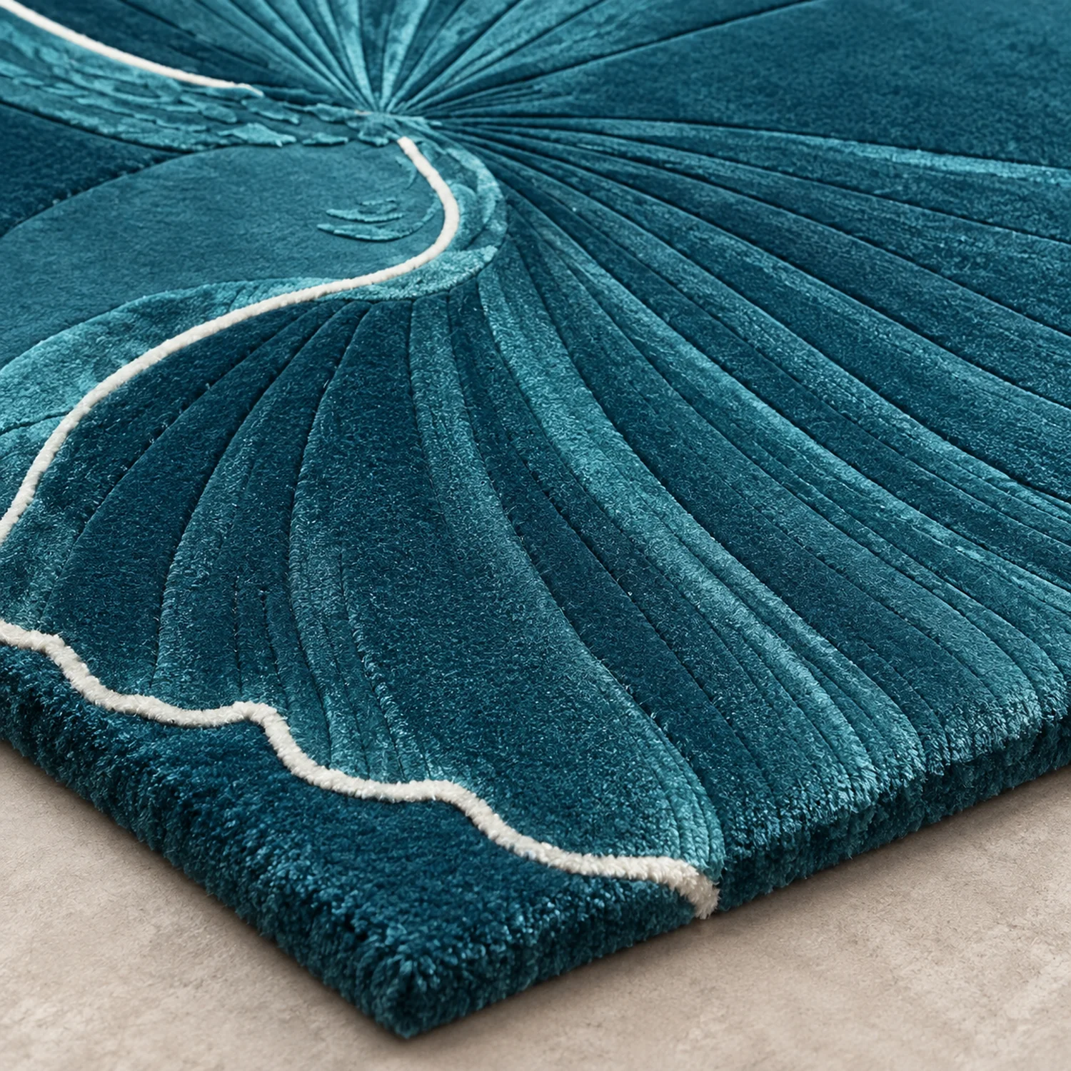 Botanical Fold Hand Tufted Wool and Bamboo Silk Rug - Image 2
