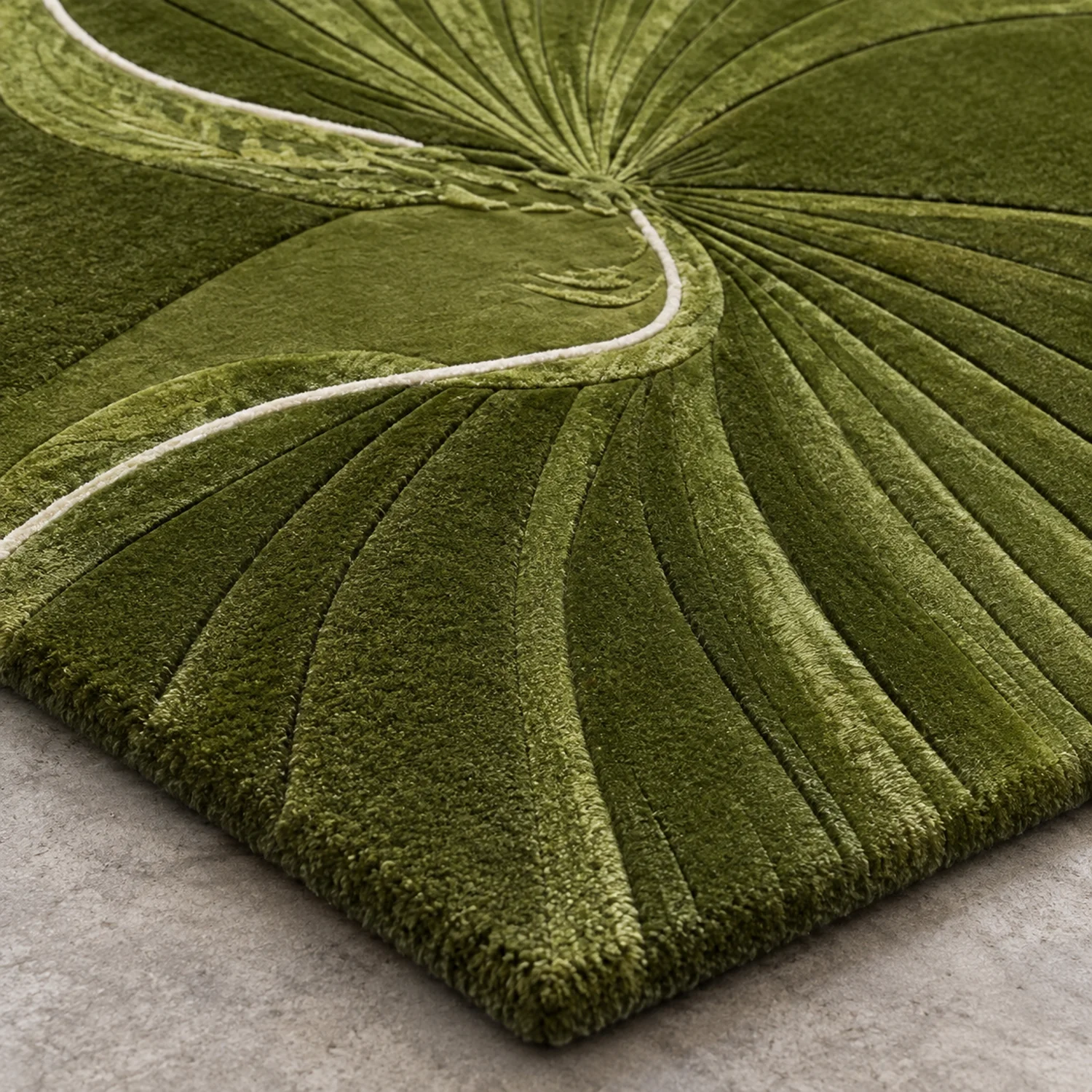 Botanical Fold Hand Tufted Wool and Bamboo Silk Rug - Image 2
