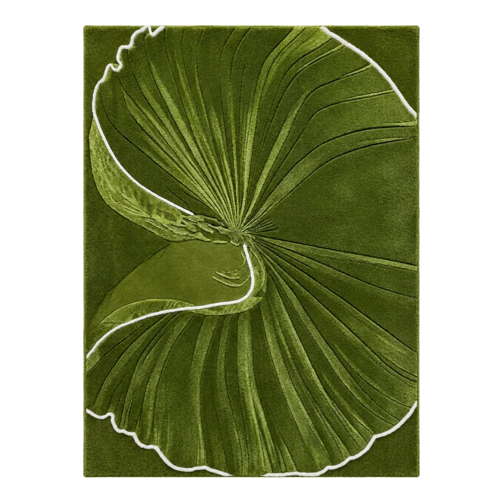 Botanical Fold Hand Tufted Wool and Bamboo Silk Rug
