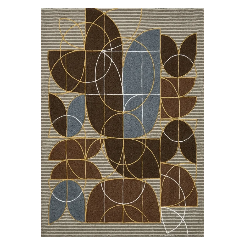 Botanical Orbit Hand Tufted Wool and Bamboo Silk Rug