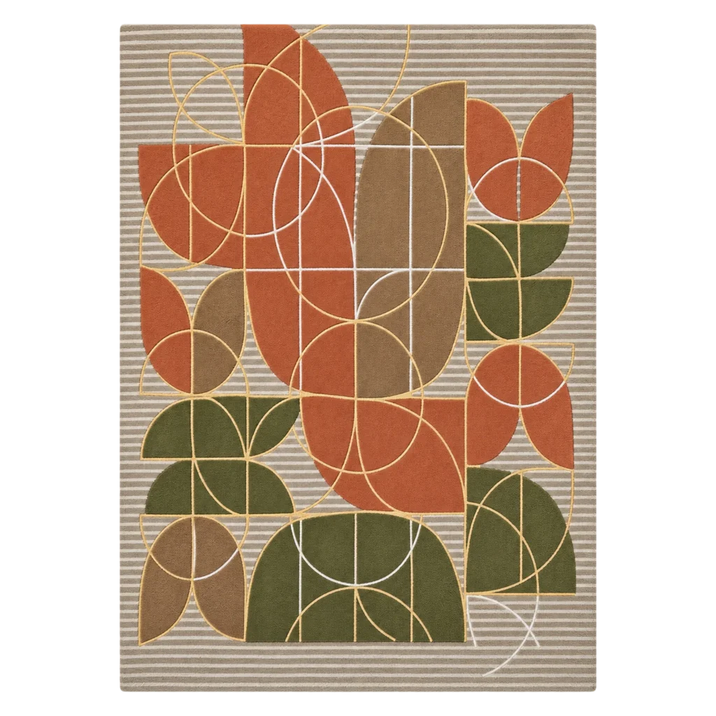 Botanical Orbit Hand Tufted Wool and Bamboo Silk Rug