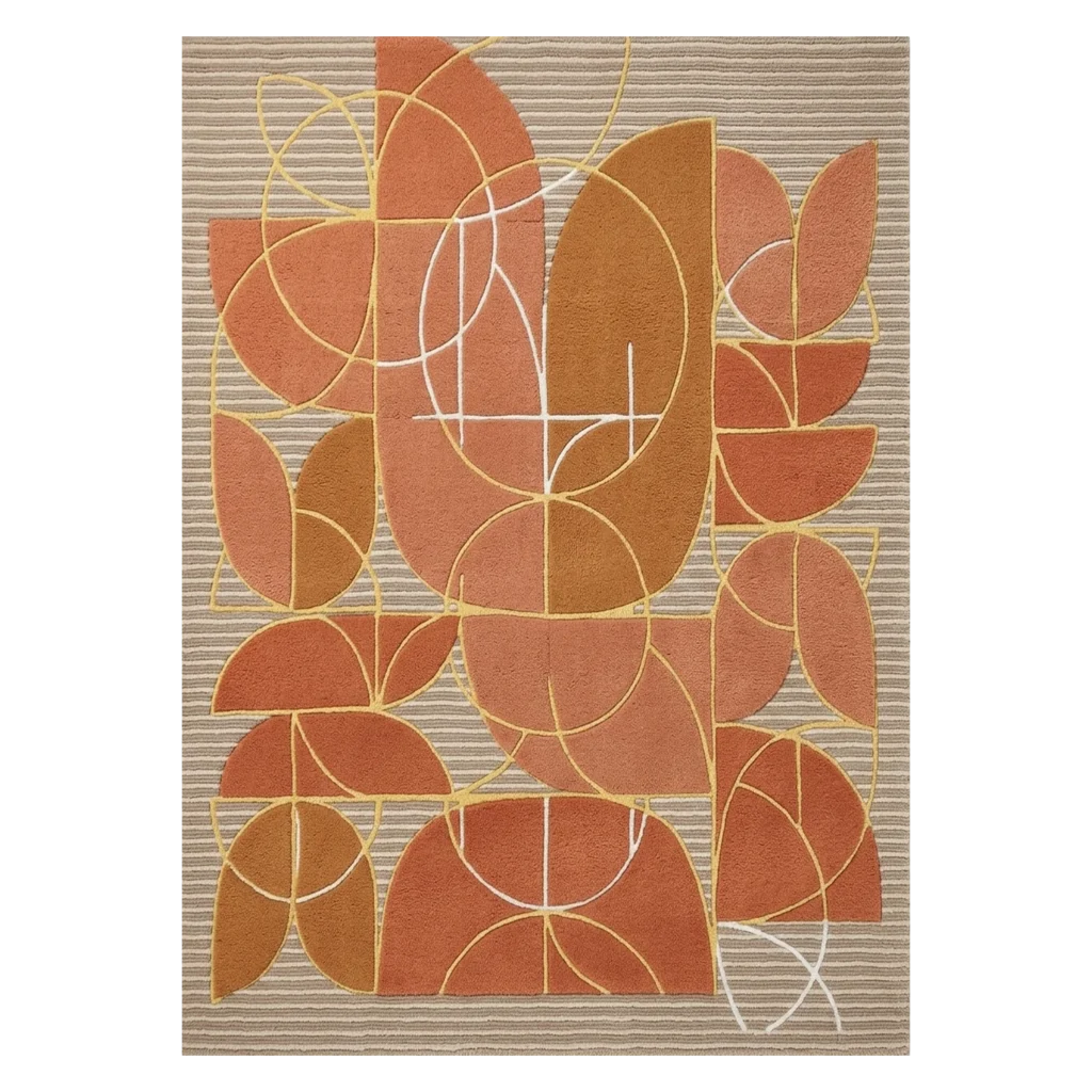 Botanical Orbit Hand Tufted Wool and Bamboo Silk Rug