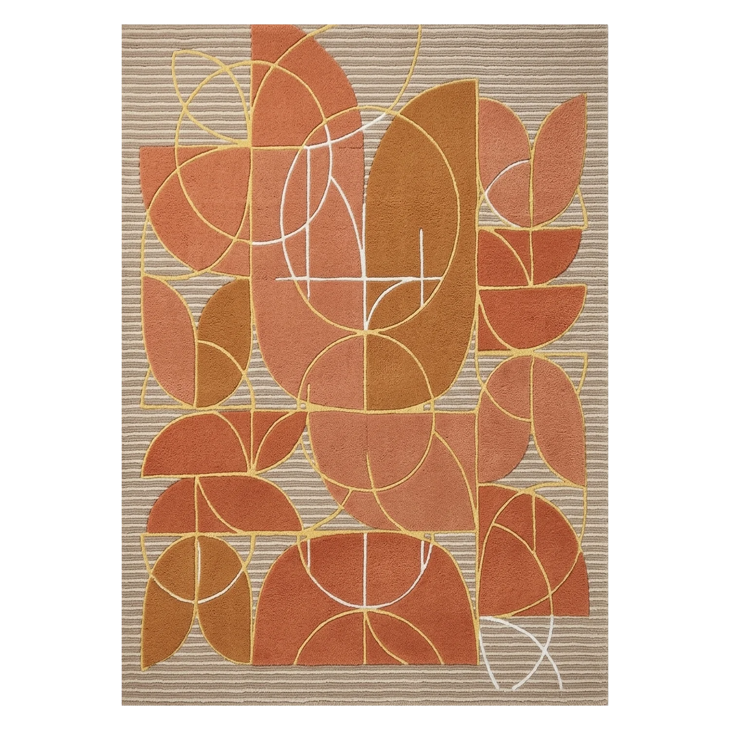 Botanical Orbit Hand Tufted Wool and Bamboo Silk Rug