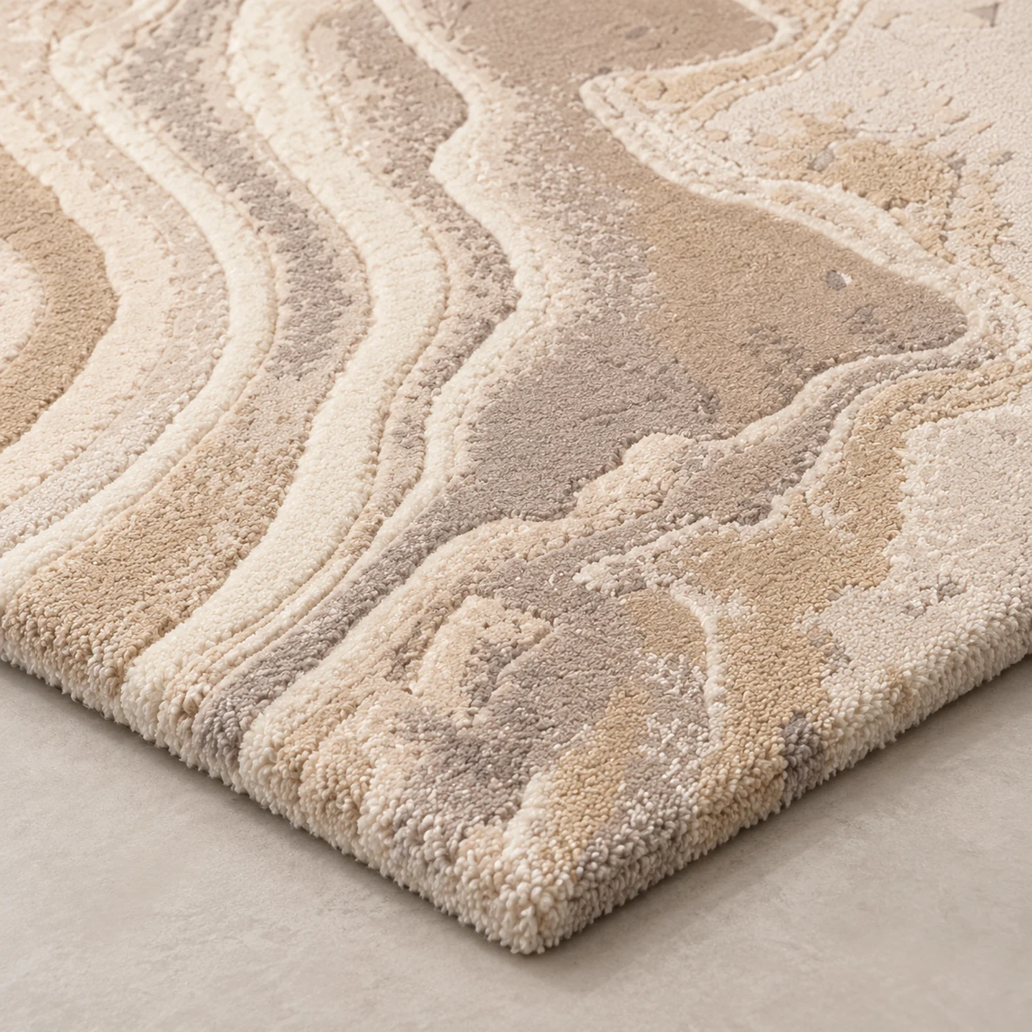 Contour Drift Hand Tufted Wool and Bamboo Silk Rug - Image 2