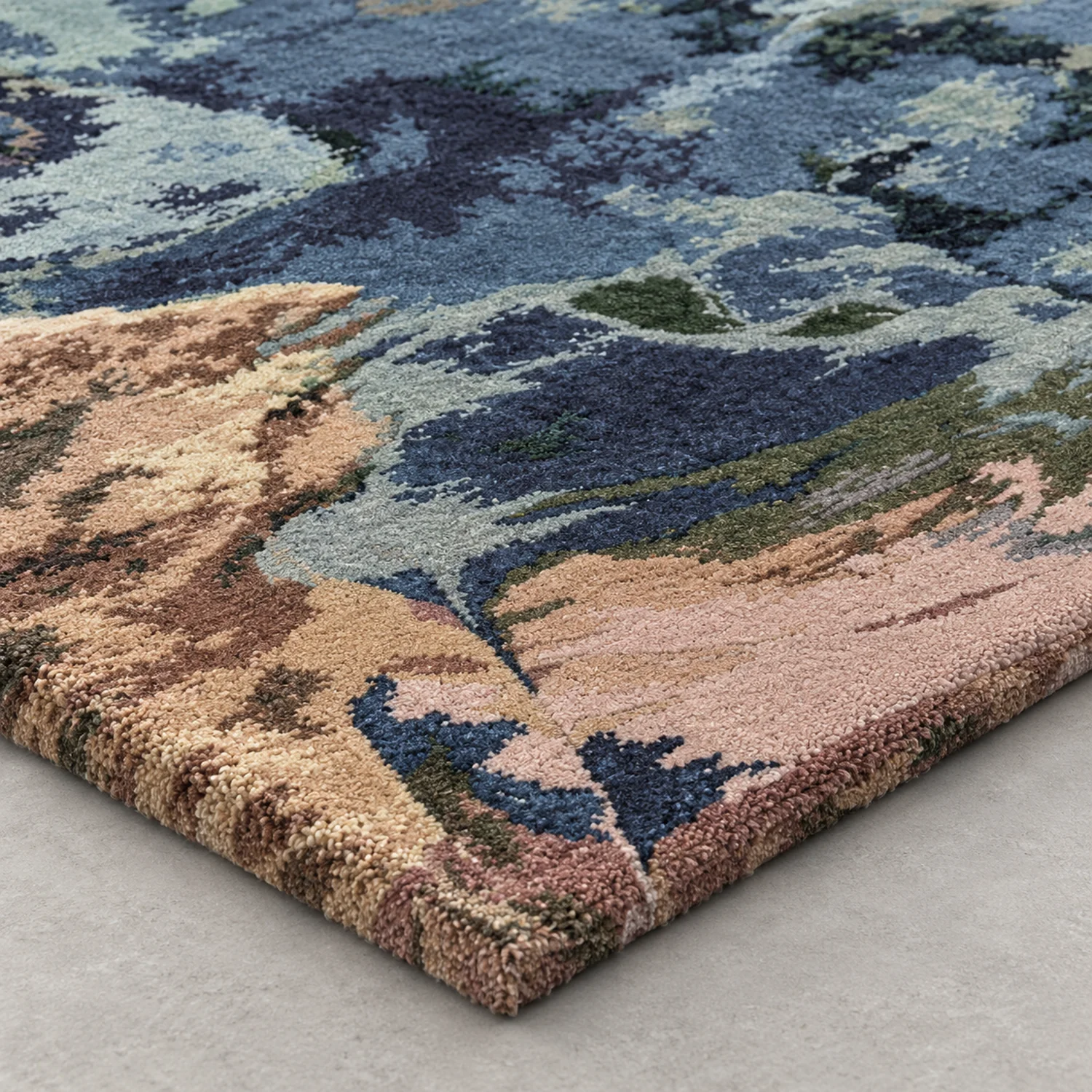 Ember Ridge Hand Tufted Wool and Bamboo Silk Rug - Image 2