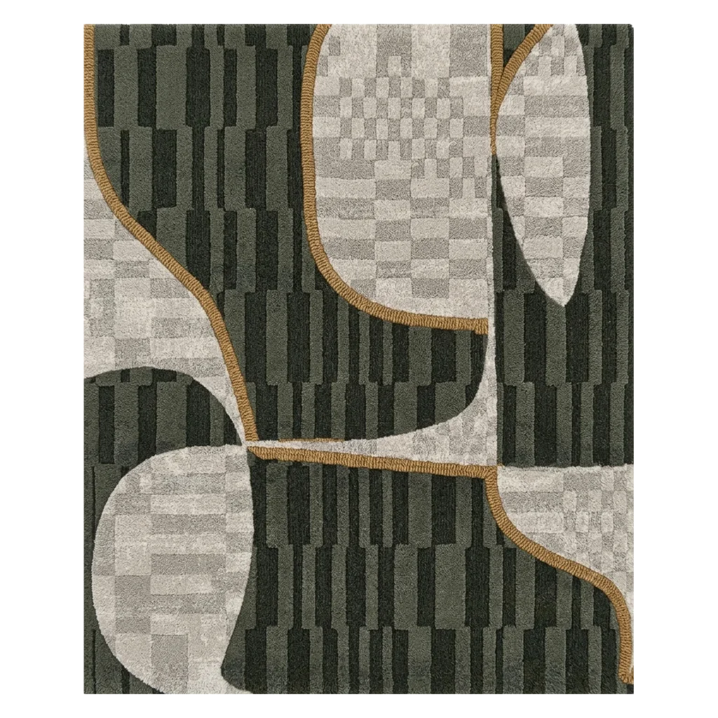 Flow Junction Hand Tufted Wool and Bamboo Silk Rug