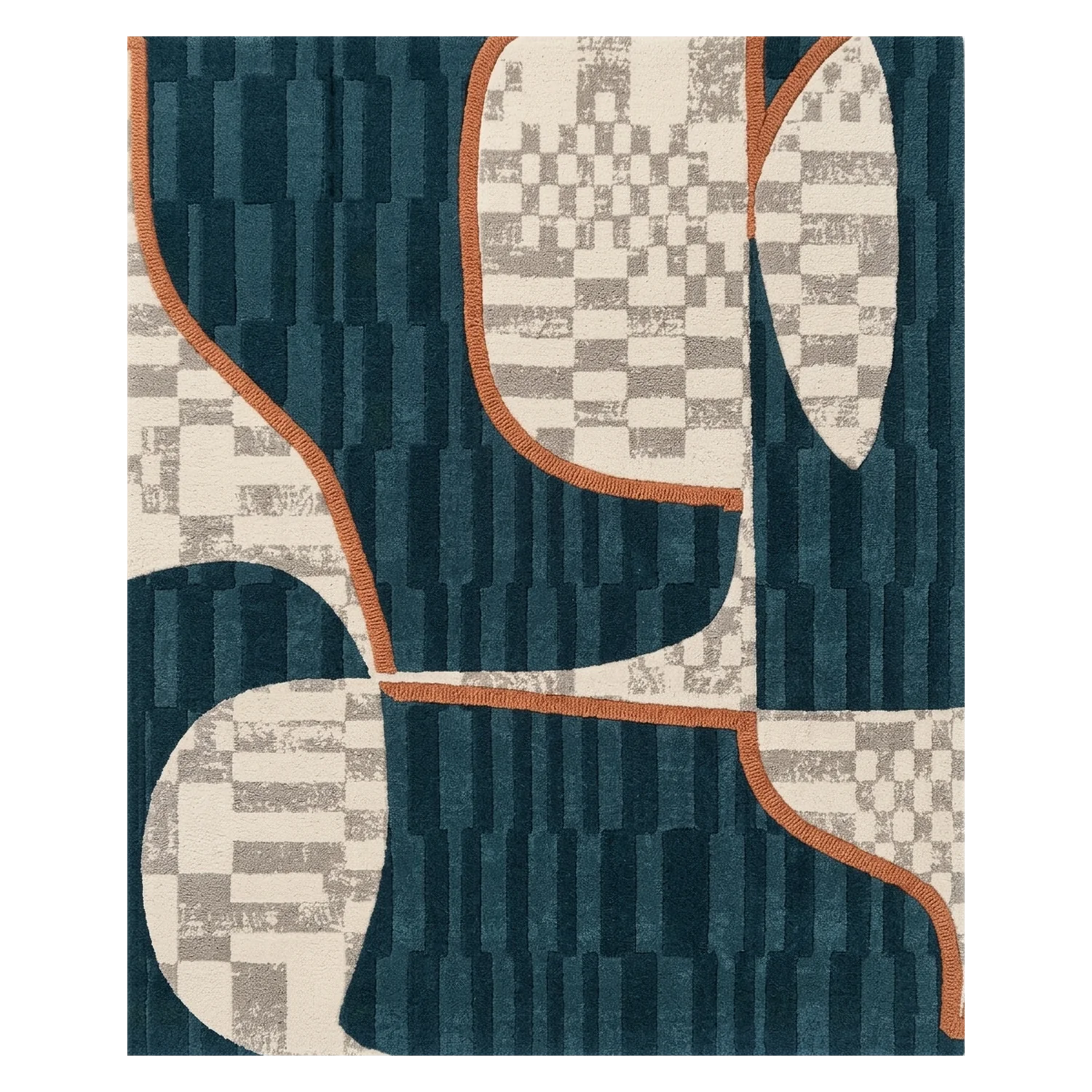 Flow Junction Hand Tufted Wool and Bamboo Silk Rug