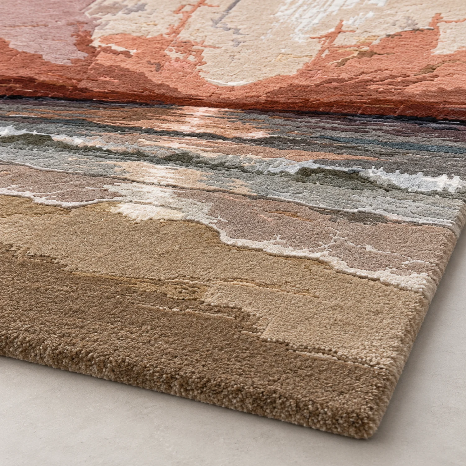 Horizon Tide Hand Tufted Wool and Bamboo Silk Rug - Image 2