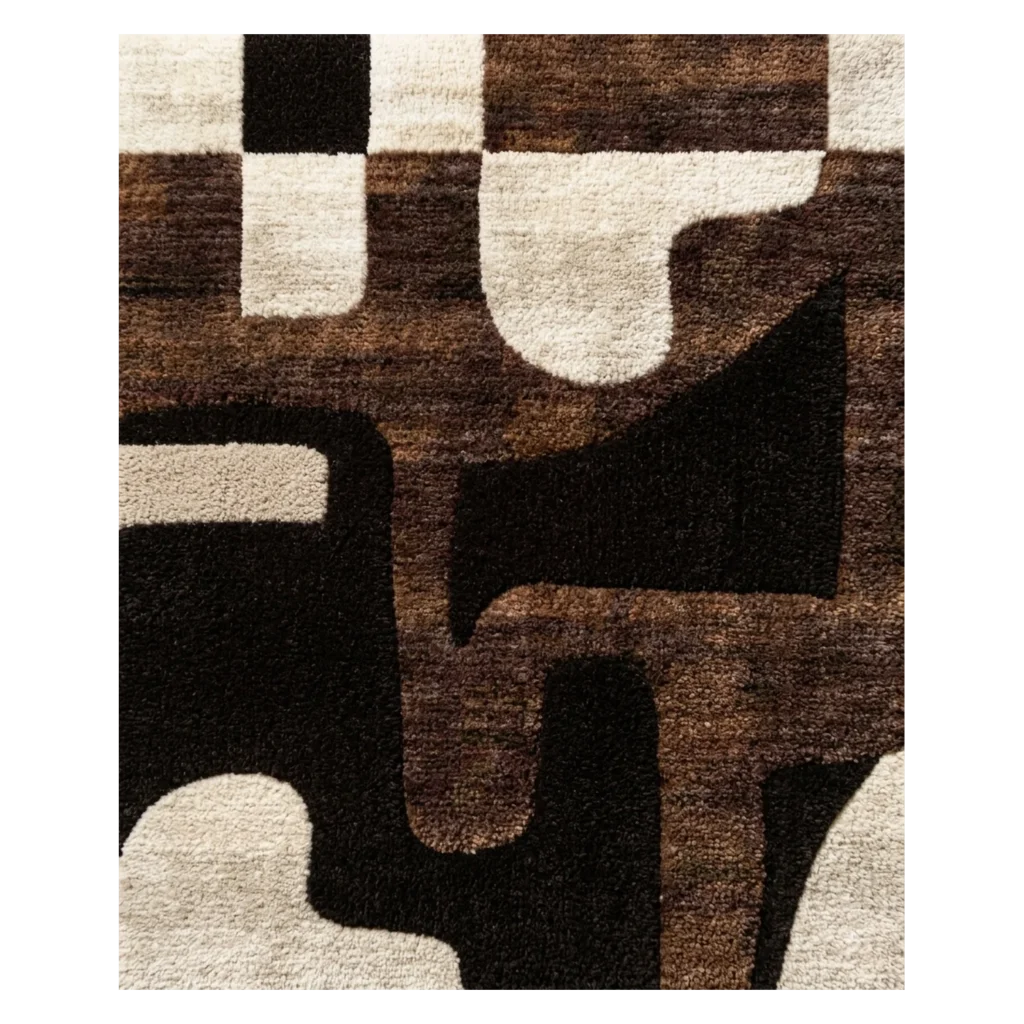 Interlock Hand Knotted Wool and Bamboo Silk Rug