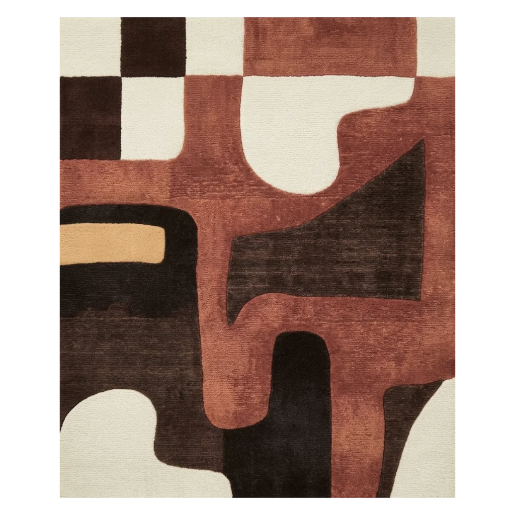 Interlock Hand Knotted Wool and Bamboo Silk Rug