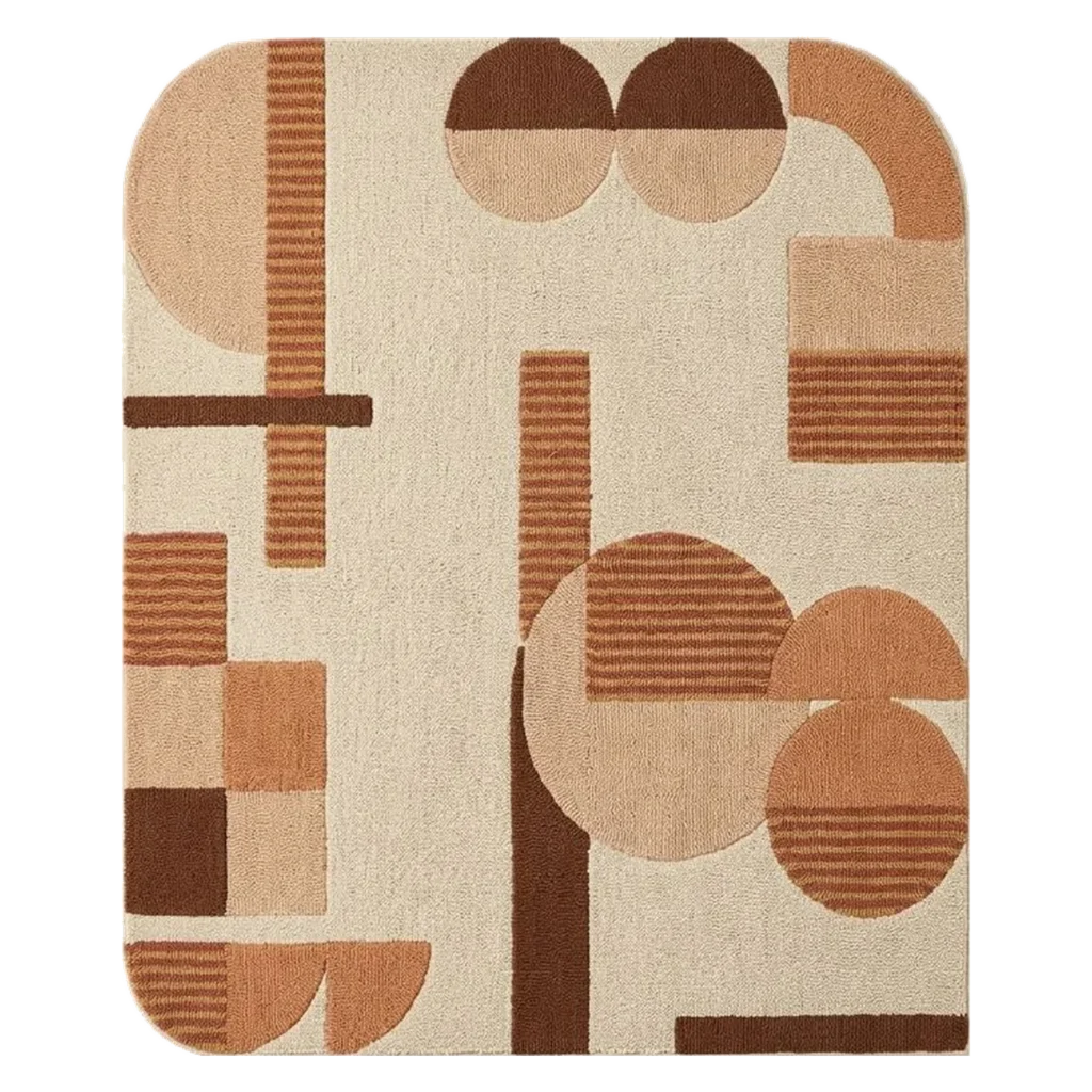 Modern Totem Hand Tufted Wool and Bamboo Silk Rug