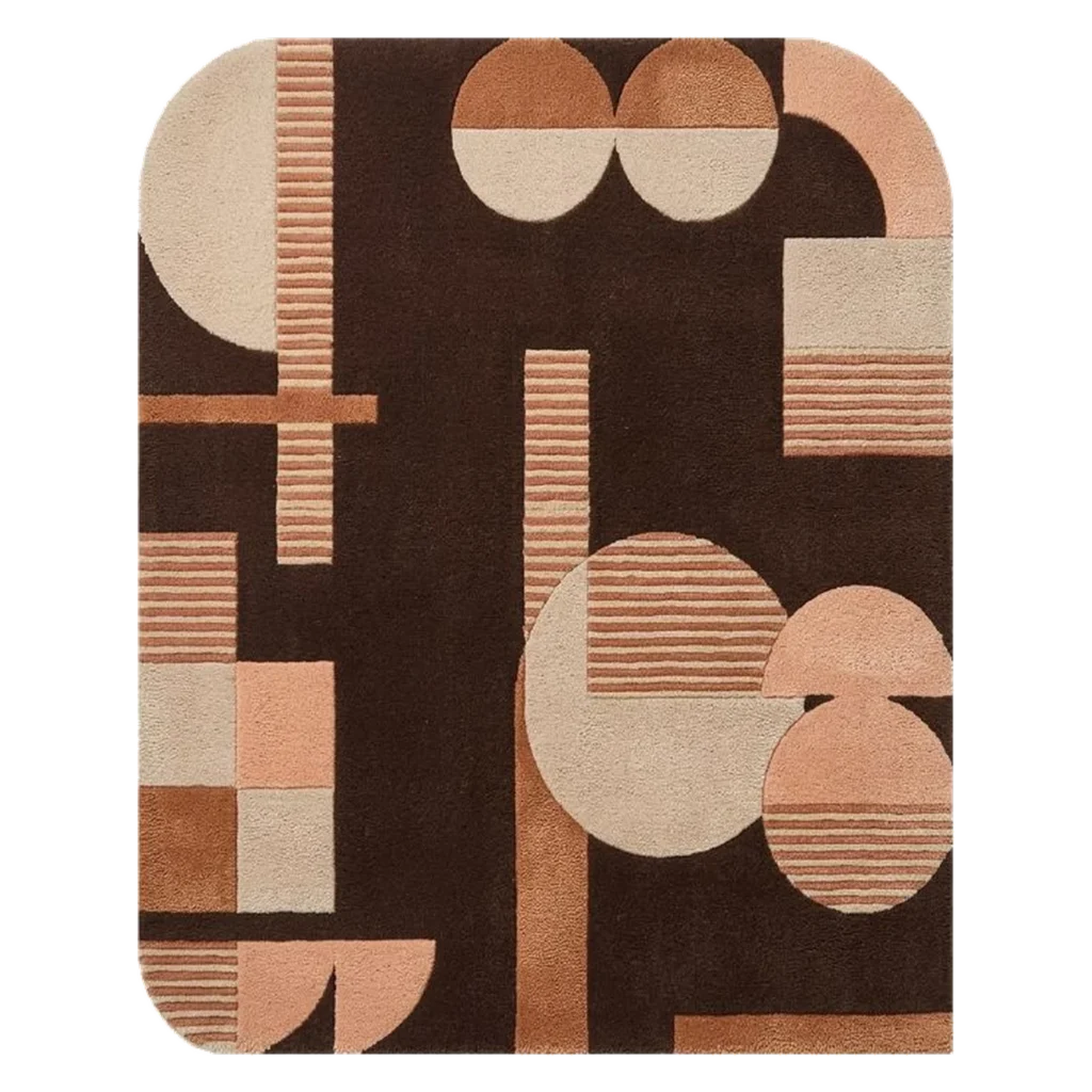Modern Totem Hand Tufted Wool and Bamboo Silk Rug