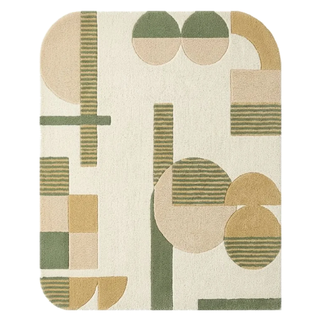 Modern Totem Hand Tufted Wool and Bamboo Silk Rug