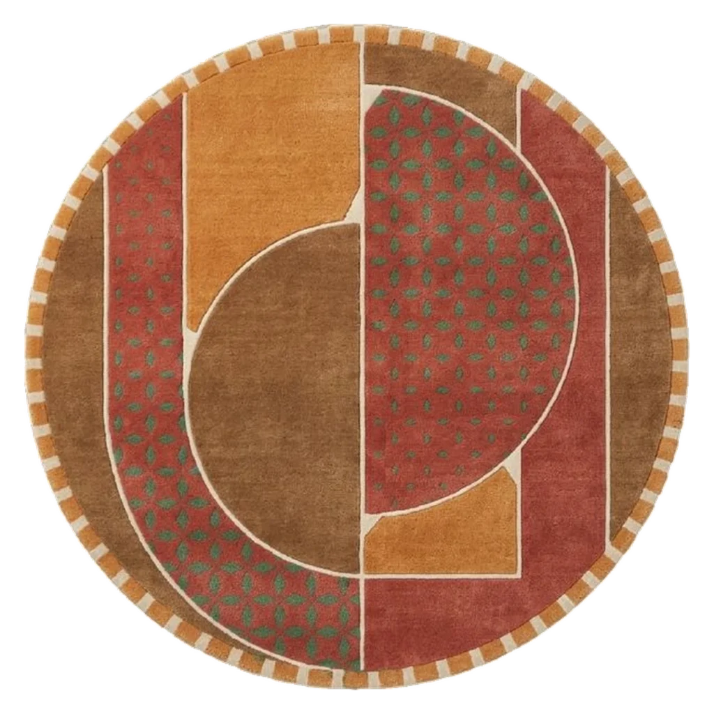 Mosaic Sphere Hand Tufted Wool and Bamboo Silk Rug