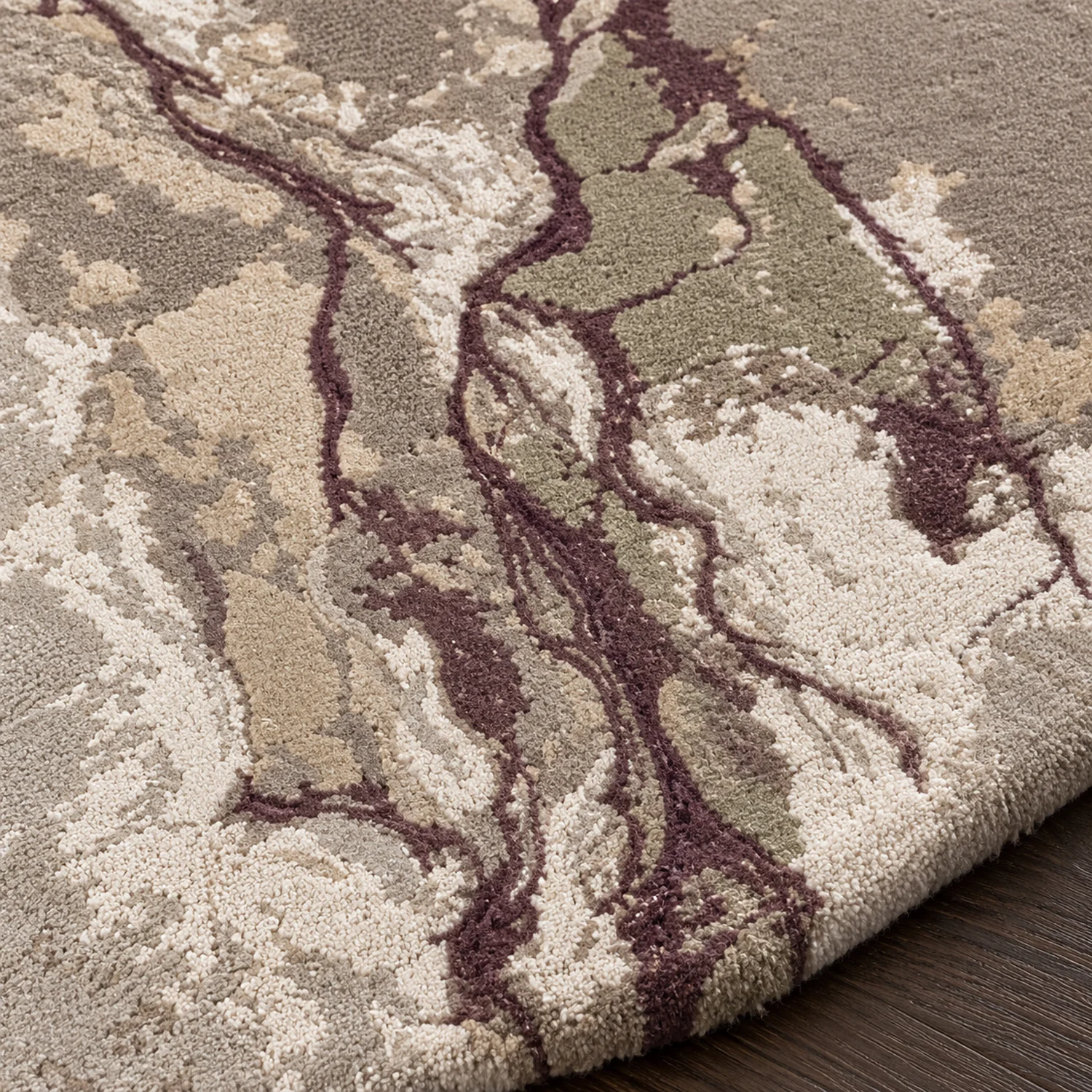 River Delta Hand Tufted Wool and Bamboo Silk Rug - Image 2
