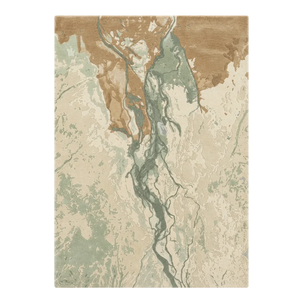 River Delta Hand Tufted Wool and Bamboo Silk Rug