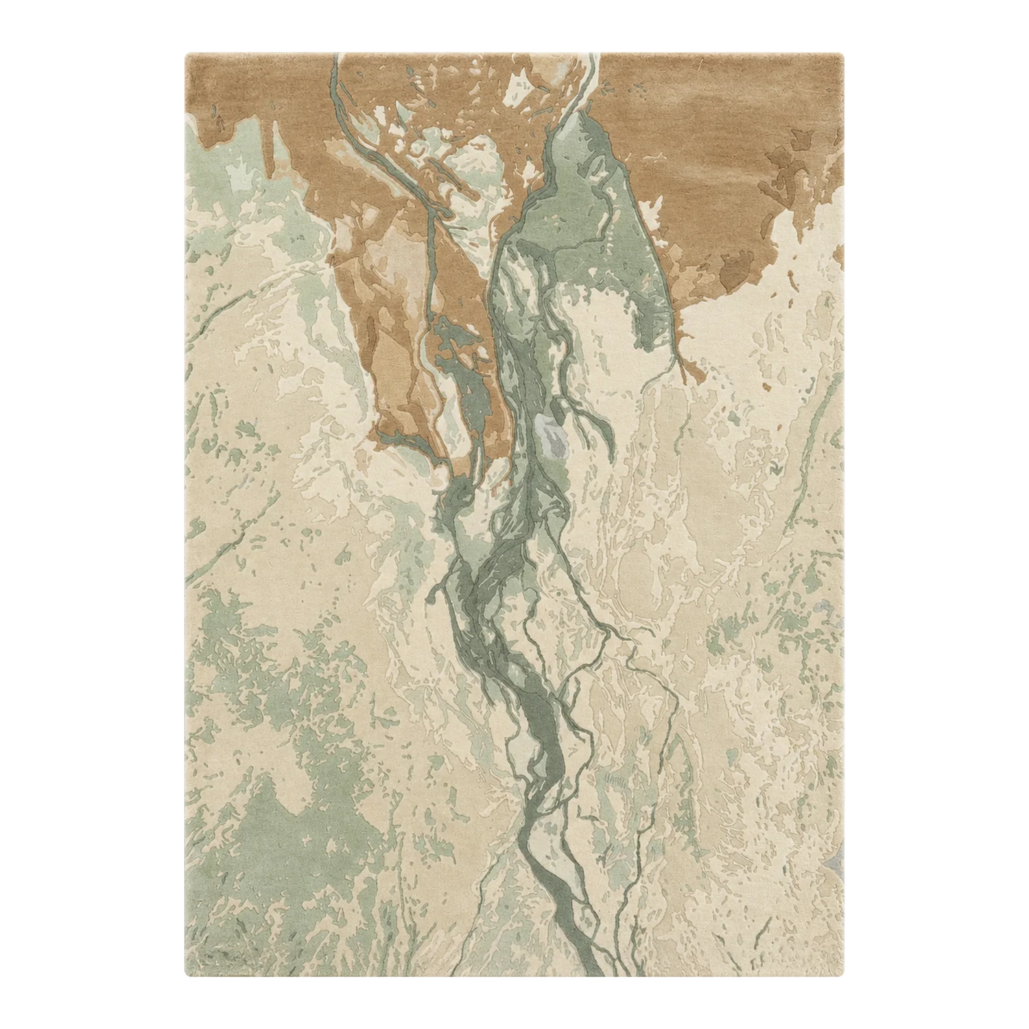 River Delta Hand Tufted Wool and Bamboo Silk Rug