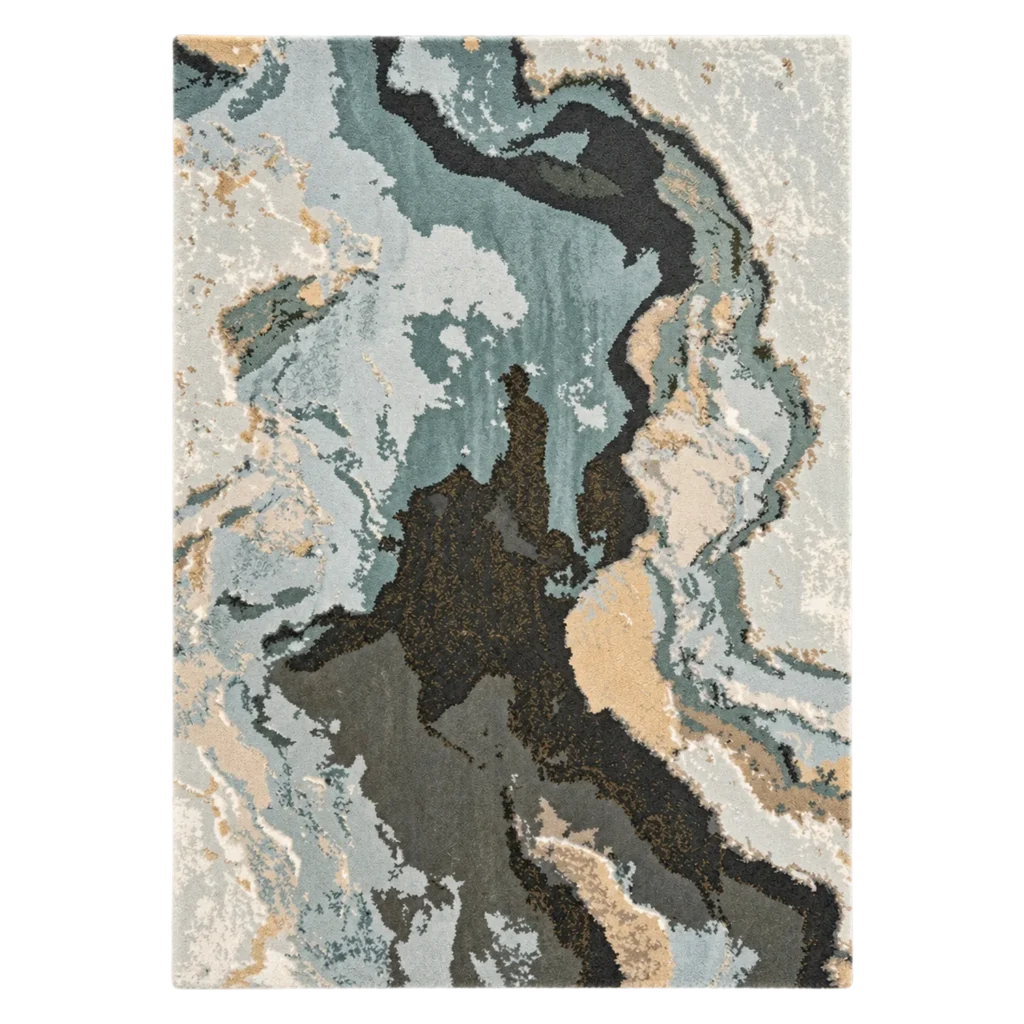 Riverstone Current Hand Tufted Wool and Bamboo Silk Rug