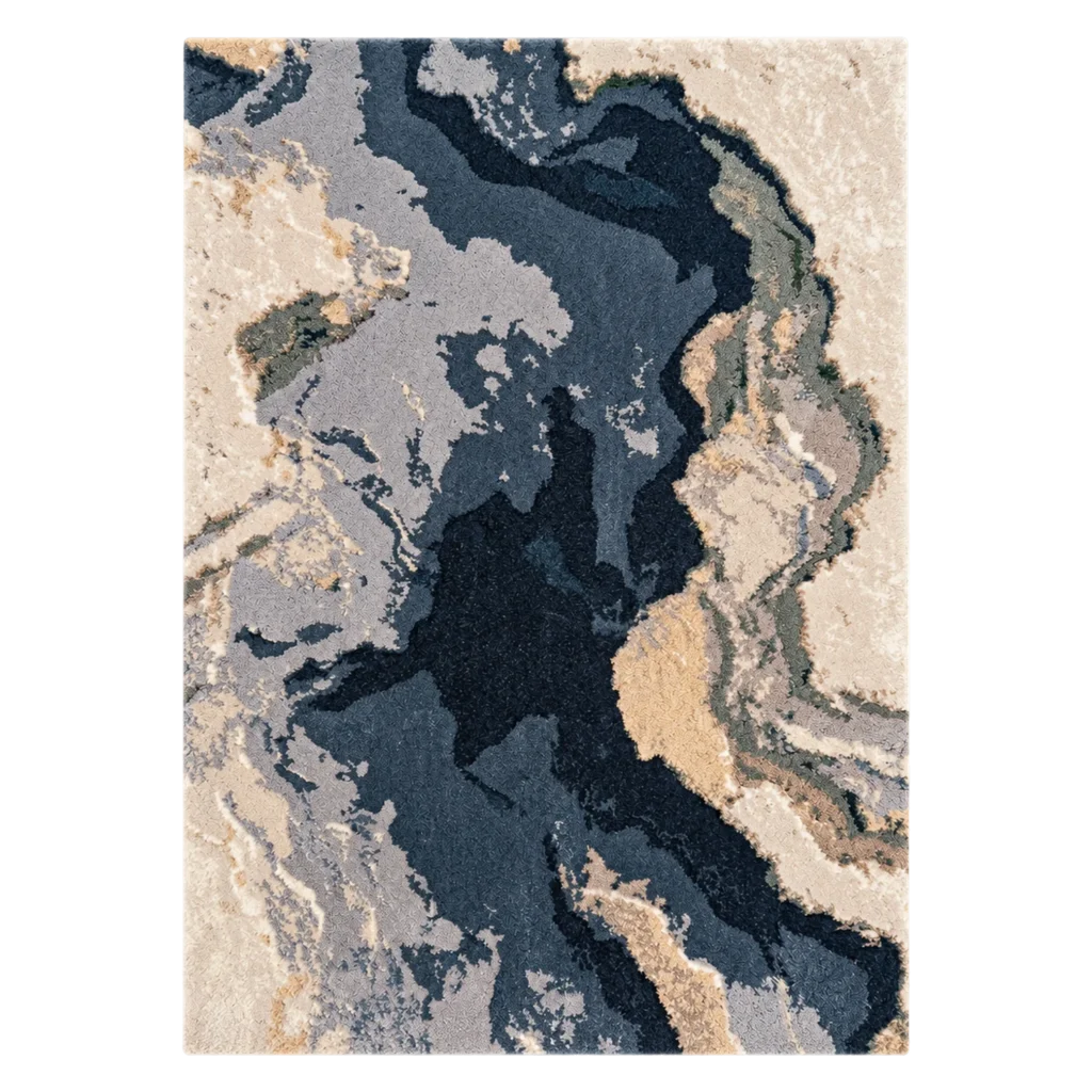Riverstone Current Hand Tufted Wool and Bamboo Silk Rug