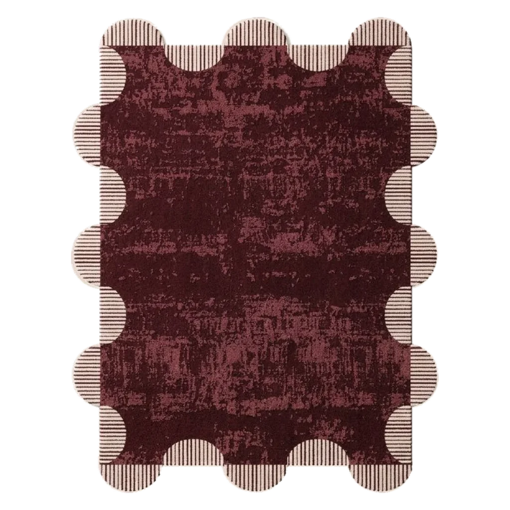 Scallop Frame Hand Tufted Wool and Bamboo Silk Rug