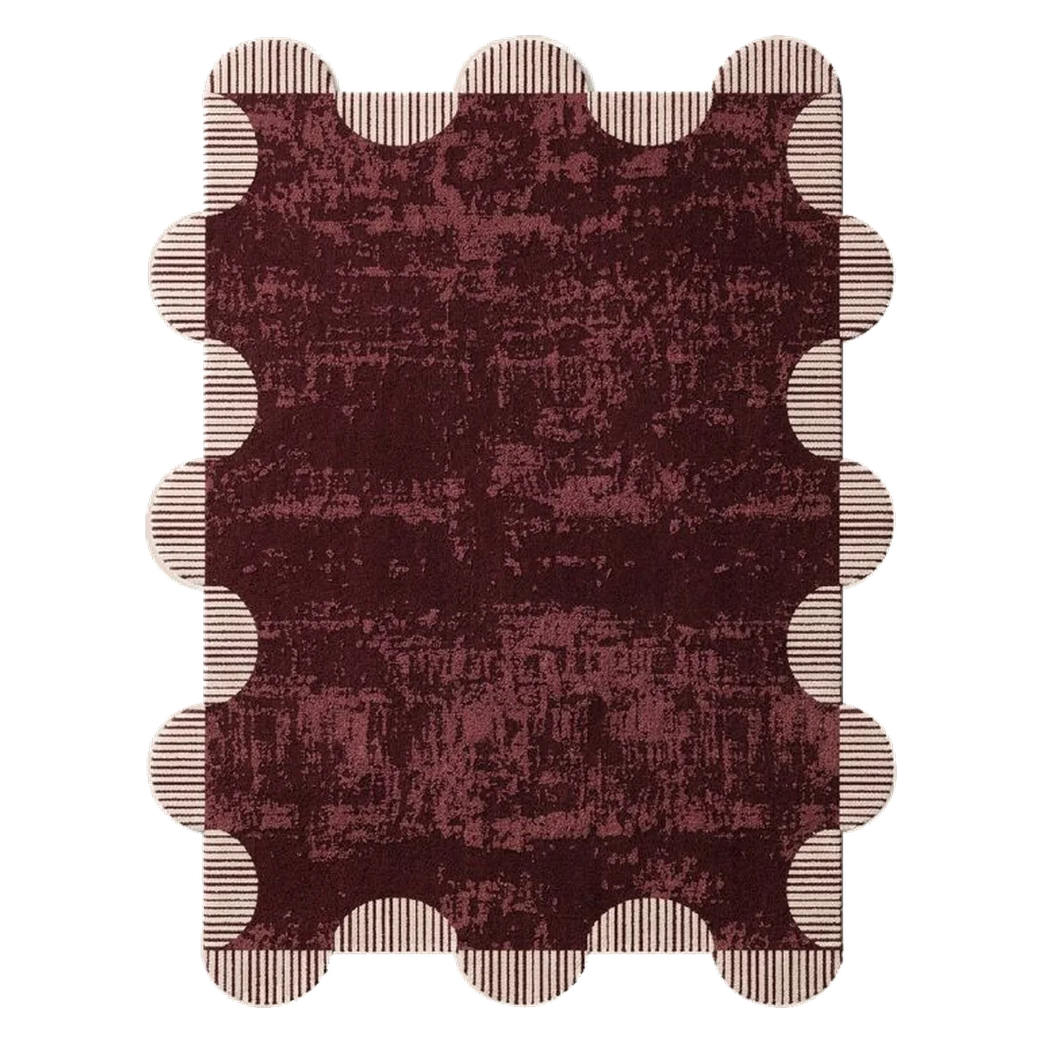 Scallop Frame Hand Tufted Wool and Bamboo Silk Rug