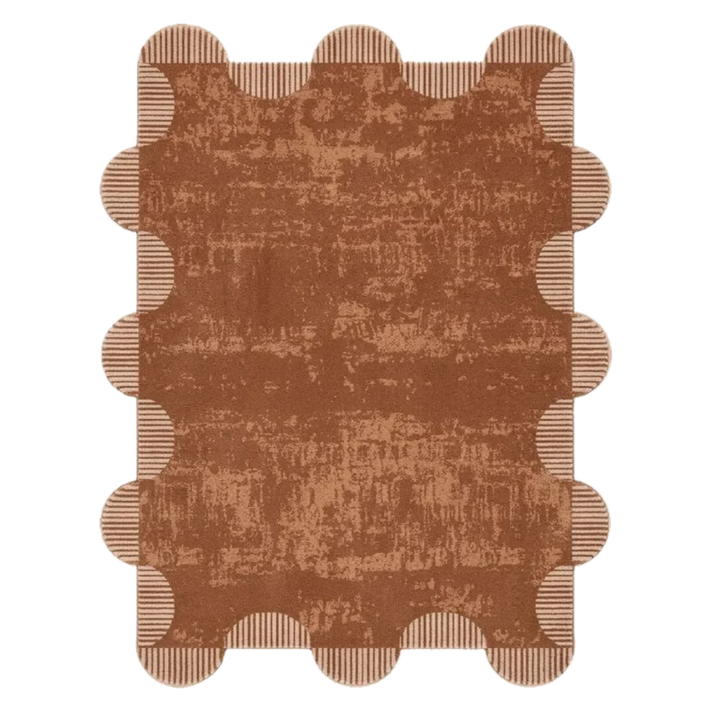 Scallop Frame Hand Tufted Wool and Bamboo Silk Rug