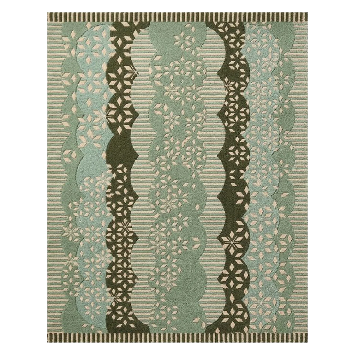 Woven Current Hand Tufted Wool and Bamboo Silk Rug